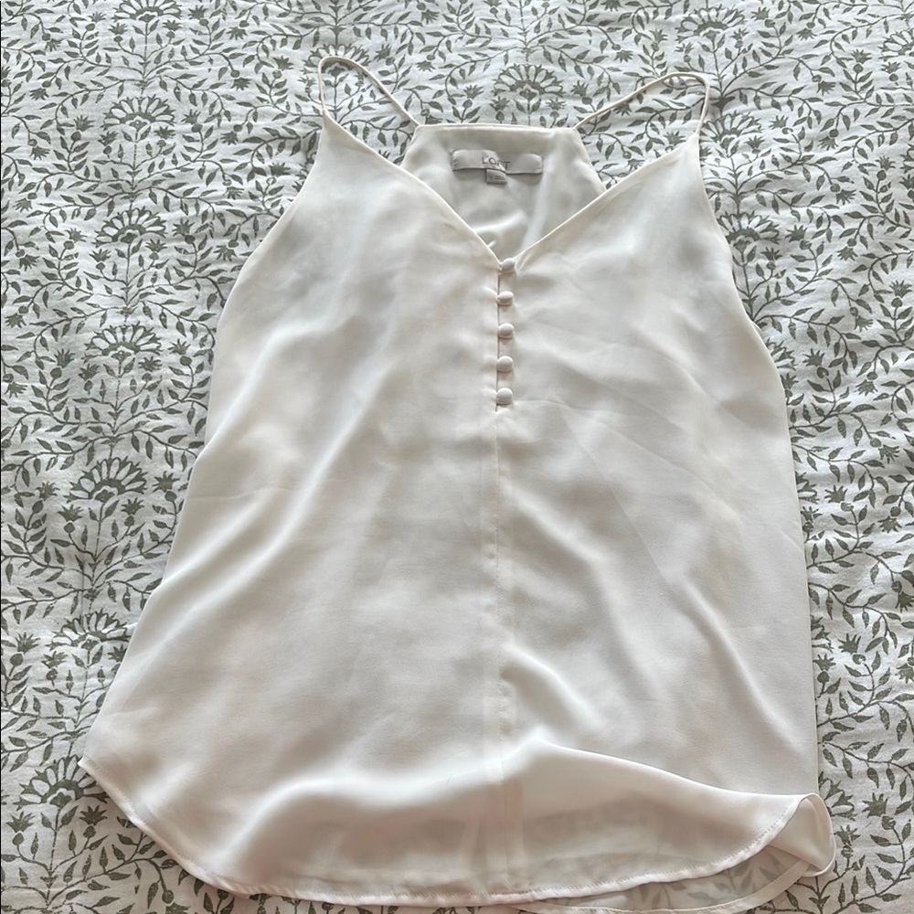 Loft White Tank Top